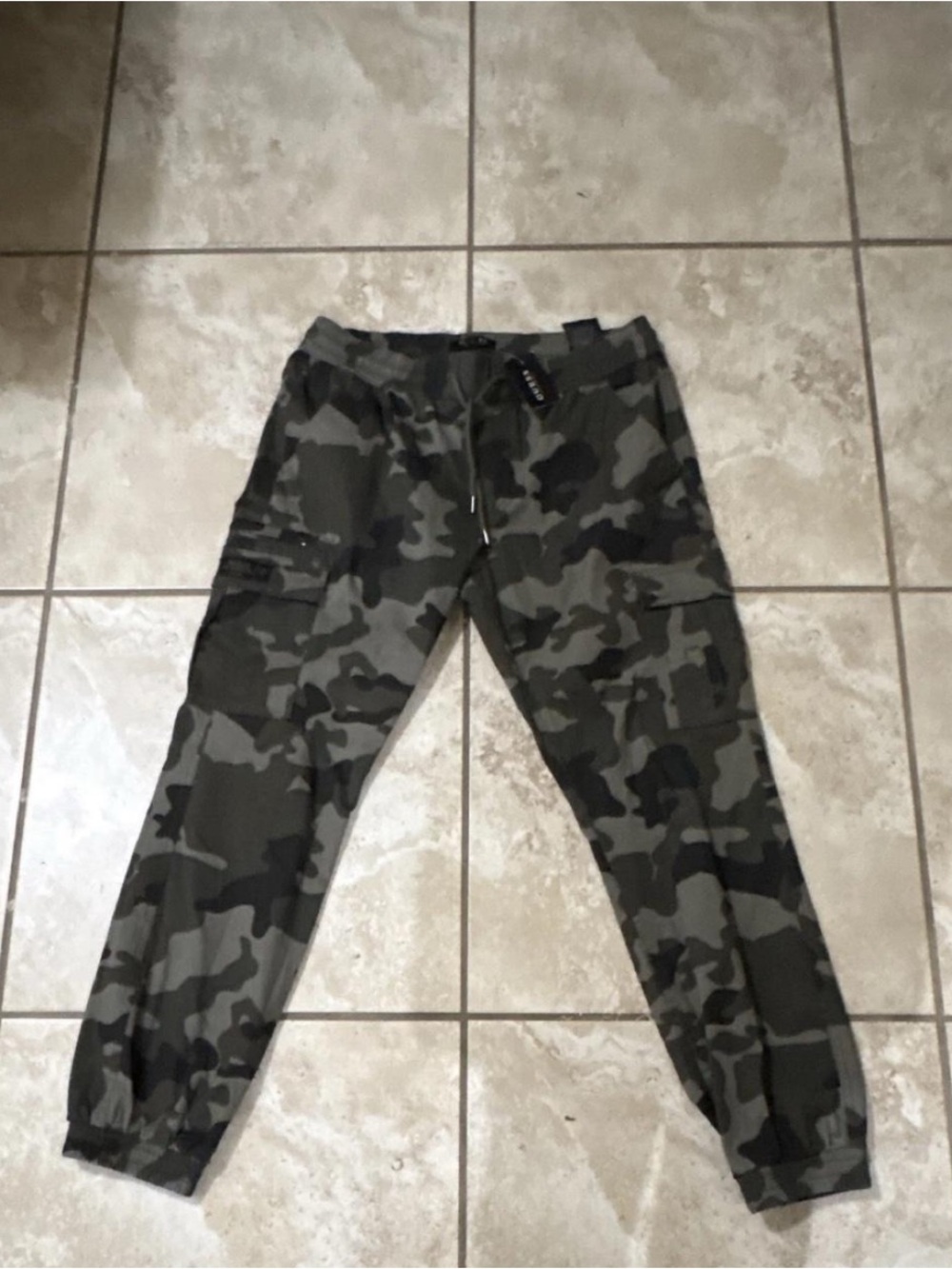 Guess Kids Olive Green Camo Jogger Pants